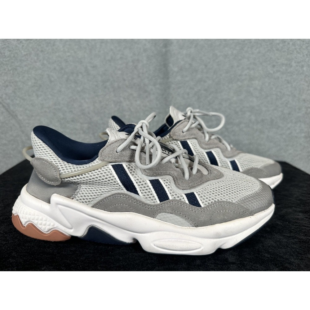adidas OZWEEGO FV3576 Men's Size 8 Off White Blue Grey Navy Suede Mesh Sneakers